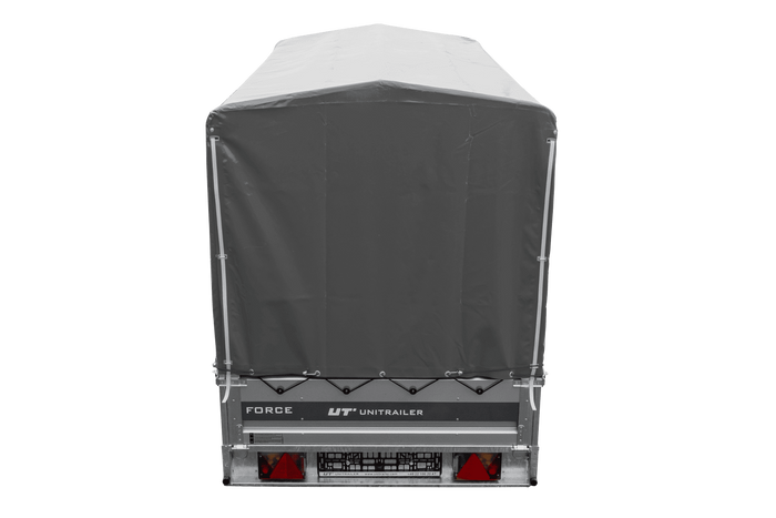 Přívěs za auto 264x125 UNITRAILER FORCE 264 KIPP s rámem H-1100 a šedou plachtou