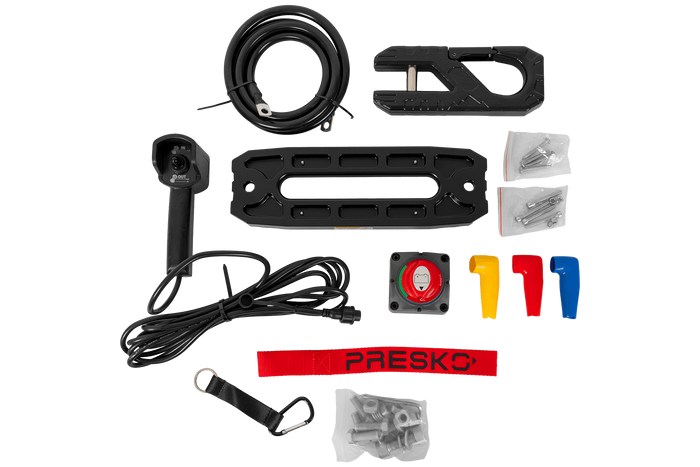 Elektrický naviják pro přívěs PRESKO RAPTOR 13.5FS 12V 6130kg s lanem 24m
