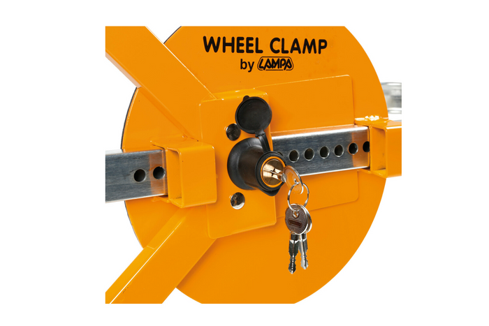 Univerzální zámek kola LAMPA WHEEL CLAMP pro kola o rozměru 13–18"