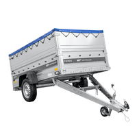 Lehký přívěs 230x125 UNITRAILER FORCE 230 KIPP s bočnicemi BIS, rámem H-0 a modrým krytem