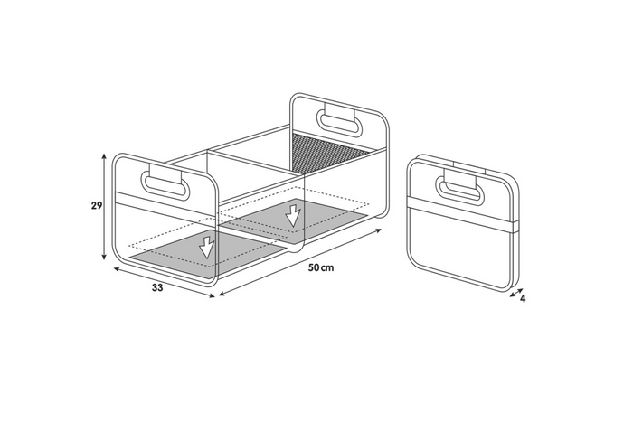 Nákupní košík LAMPA Shop&Store L skládací úložný kontejner 50x33cm