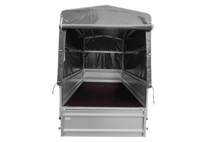 Přívěs za auto 264x125 UNITRAILER FORCE 264 KIPP s rámem H-1100 a šedou plachtou