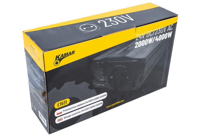 Měnič napětí 24V/230V (2000/4000W) KAMAR E1931