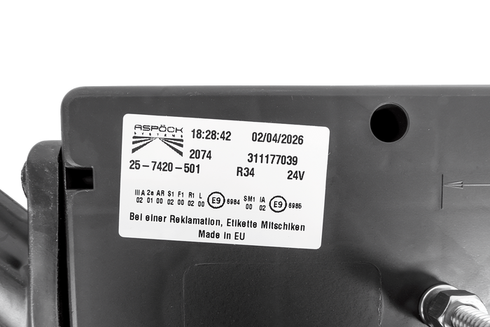 ASPÖCK EUROPOINT III LED bajonetové zadní světlo 7PIN ASS2 s klaksonem 7 funkcí pravé
