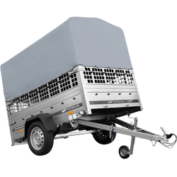 Jednonápravový přívěs na pružinách 200x125 UNITRAILER GARDEN 201/R KIPP s pletivovými bočnicemi, rámem H-800 a šedým krytem