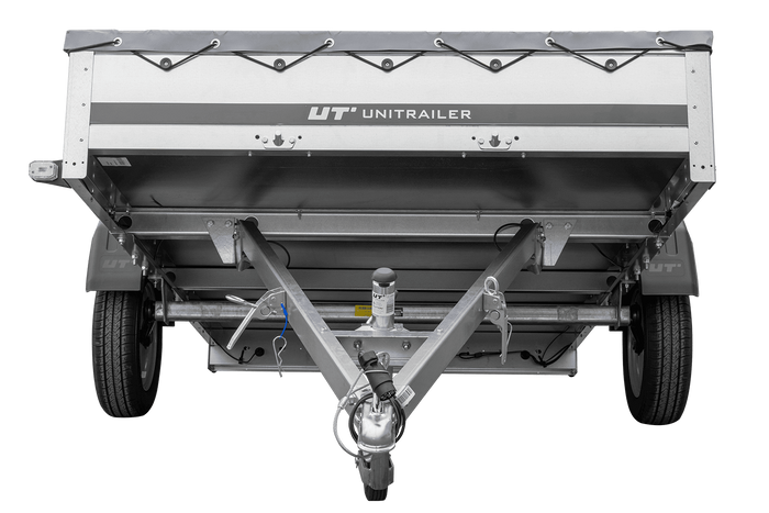 Přívěs pro auto 264x150 UNITRAILER GARDEN 265 KIPP s rámem H-0 a šedou plachtou