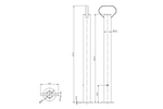Pevná podpěra KNOTT KK12581 pro přívěs 150 kg 48 mm 600 mm