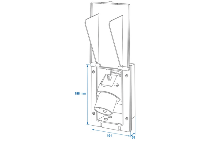 CEE ProPlus 373505BK nástěnná zásuvka, vnější, 160×100 mm, černá