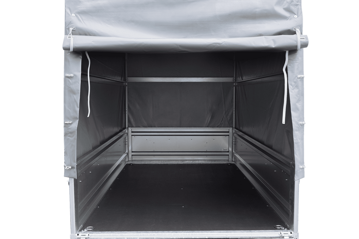 Lehký přívěs 230x125 UNITRAILER FORCE 230 KIPP s rámem H-1100 a šedou plachtou