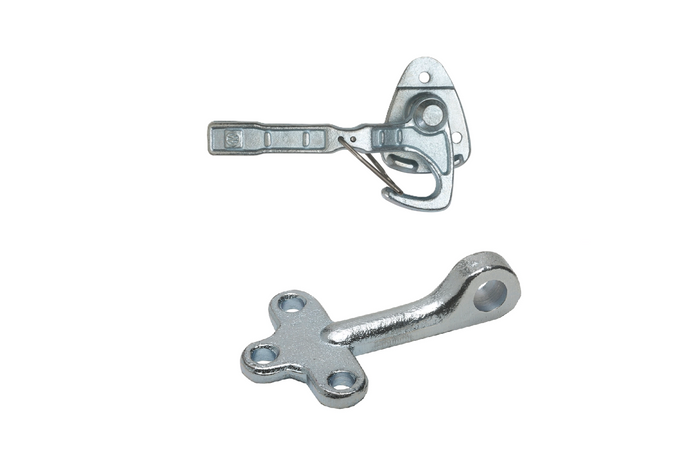 Pravé boční tažné zařízení s upevňovacím prvkem WINTERHOFF WV 20-R + WVG 20-A, kompletní uzavření strany přívěsu