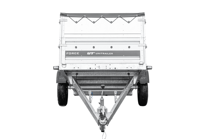 Lehký přívěs 230x125 UNITRAILER FORCE 230 KIPP s bočnicemi BIS, rámem H-0 a šedou plachtou