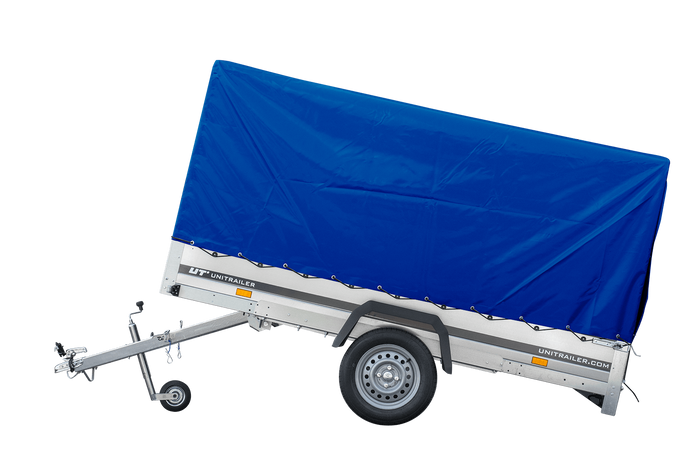Přívěs pro auto 264x125 UNITRAILER GARDEN 264 KIPP s rámem H-1100 a modrým krytem
