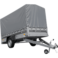 Jednonápravový přívěs na pružinách 264x125 UNITRAILER FORCE 264/R KIPP s rámem H-1100 a šedým krytem