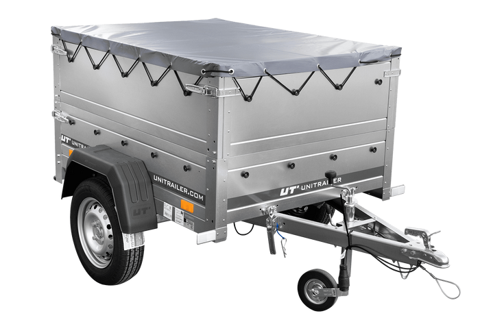 Lehký přívěs 150x106 UNITRAILER GARDEN 150 KIPP s bočnicemi BIS a šedou plachtou