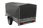 Jednonápravový přívěs s hliníkovými bočnicemi 230x125 Unitrailer Garden 230 KIPP ALU s rámem H-800 a šedým krytem