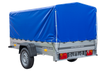 Jednonápravový přívěs 230x125 UNITRAILER GARDEN 230 FD s rámem H-800 a modrým krytem