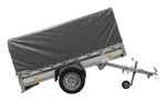 Jednonápravový přívěs s hliníkovými bočnicemi 230x125 Unitrailer Garden 230 KIPP ALU s rámem H-800 a šedým krytem