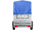 Lehký přívěs 200x106 UNITRAILER GARDEN 200 KIPP s pletivovými bočnicemi, rámem H-800 a modrým krytem