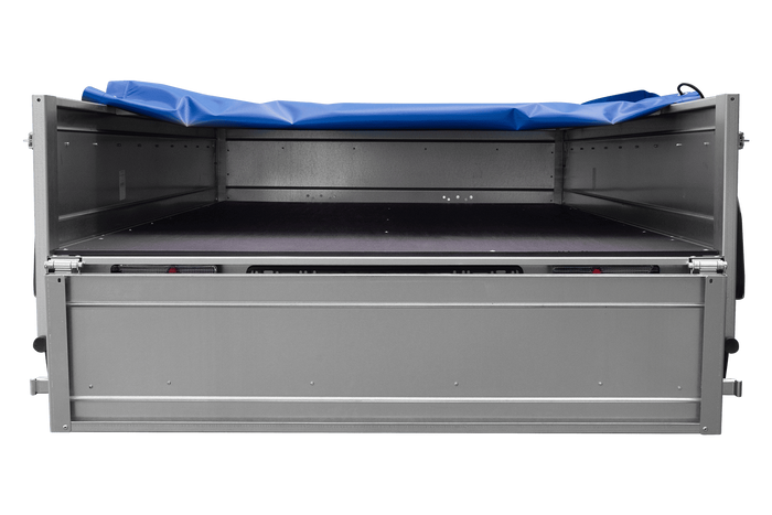 Dvounápravový přívěs 264x125 UNITRAILER GARDEN 264/2 KIPP s rámem H-0 a modrou plachtou