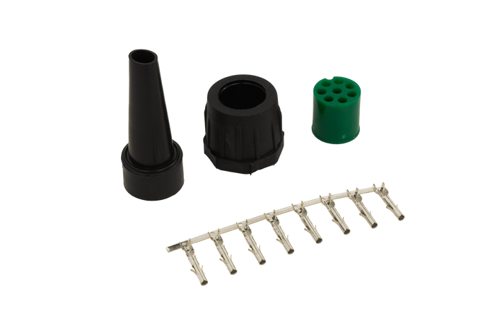 8kolíkový konektor Mantes, zelený, pravý bajonet