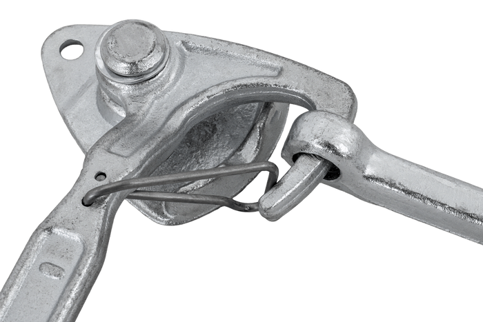 Pravé boční tažné zařízení s upevňovacím prvkem WINTERHOFF WV 20-R + WVG 20-A, kompletní uzavření strany přívěsu