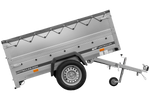 Lehký přívěs 200x125 UNITRAILER GARDEN 201 KIPP s bočnicemi BIS, rámem H-0 a šedou plachtou