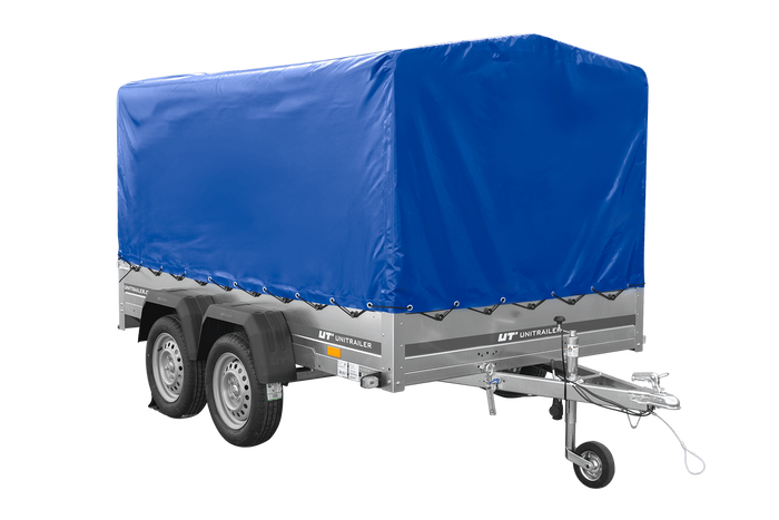 Dvounápravový přívěs 264x150 UNITRAILER GARDEN 265/2 KIPP s rámem H-1100 a modrým krytem