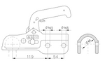 Kulové tažné zařízení WINTERHOFF WW 350-RC-H1414 pro přívěs o hmotnosti 3500 kg s ojí o průměru 60 mm, litinové