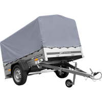 Jednonápravový přívěs na pružinách 200x125 UNITRAILER GARDEN 201/R KIPP s rámem H-800 a šedou plachtou