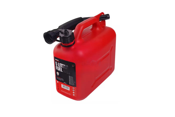 5l plastový kanystr HERMON s trychtýřem, červený