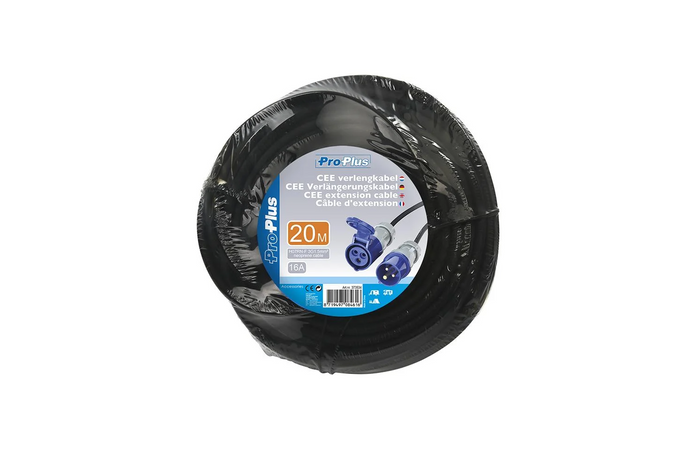 Prodlužovací kempingový kabel ProPlus, zástrčka a zásuvka CEE, 16A, 20m