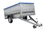 Lehký přívěs 264x125 UNITRAILER FORCE 264 KIPP s bočnicemi BIS, rámem H-0 a modrým krytem