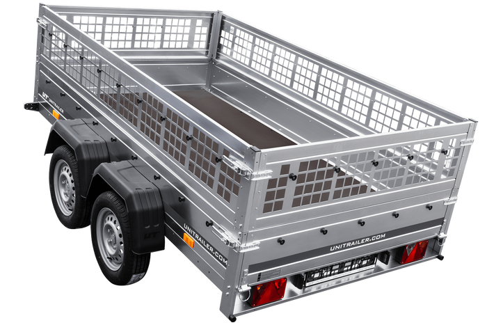 Přívěs za auto 264x150 UNITRAILER GARDEN 265/2 KIPP s pletivovými bočnicemi