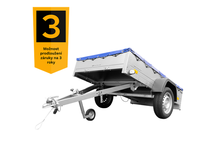 Lehký přívěs 200x125 UNITRAILER GARDEN 201 KIPP s modrým krytem