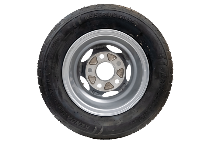 OUTLET Zesílené kolo pro přívěs KENDA TIRE 195/55 R10C 98/96N HLINÍKOVÝ RÁFEK STARCO 6Jx10"H2 5x112 ET:-4