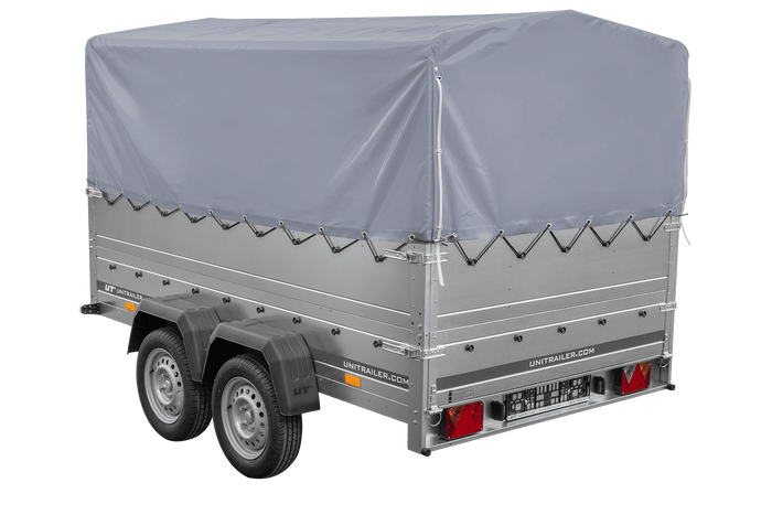 Lehký přívěs 264x150 UNITRAILER GARDEN 265/2 KIPP s bočnicemi BIS, rámem H-800 a šedým krytem