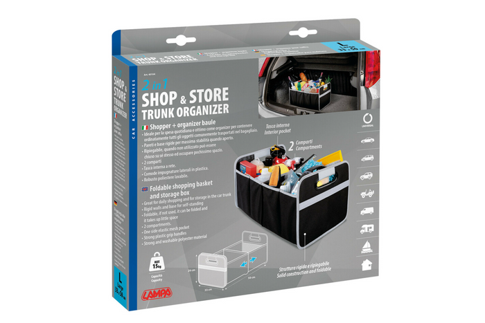 LAMPA Shop&amp;Store L organizér do auta skládací košík do kufru 50x33cm