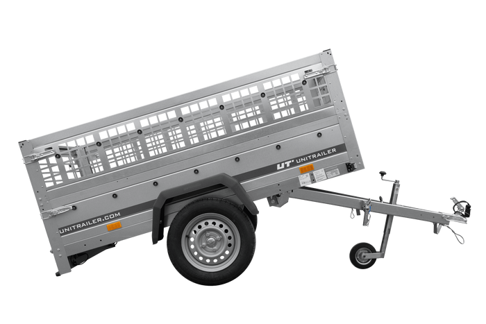 Jednonápravový přívěs 200x125 UNITRAILER GARDEN 201 KIPP s pletivovými bočnicemi