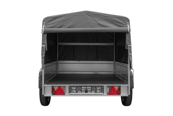Jednonápravový přívěs 200x125 UNITRAILER GARDEN 201 KIPP s rámem H-800 a šedým krytem