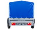 Jednonápravový přívěs 230x125 UNITRAILER GARDEN 230 FD s rámem H-800 a modrým krytem