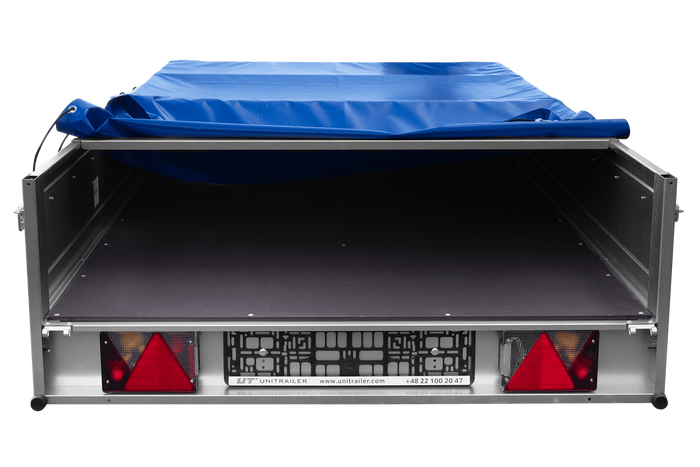 Přívěs Garden Trailer 264 KIPP s rámem H-0 a modrou plachtou
