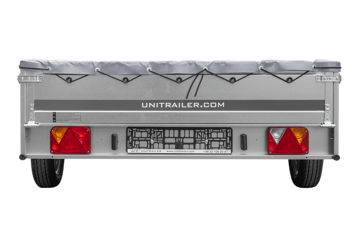 Přívěs pro auto 264x150 UNITRAILER GARDEN 265 KIPP s rámem H-0 a šedou plachtou