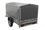 Jednonápravový přívěs s hliníkovými bočnicemi 230x125 Unitrailer Garden 230 KIPP ALU s rámem H-800 a šedým krytem