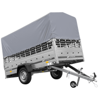 Přívěs Garden Trailer 264 KIPP s síťovými bočnicemi, rámem H-800 a šedou plachtou
