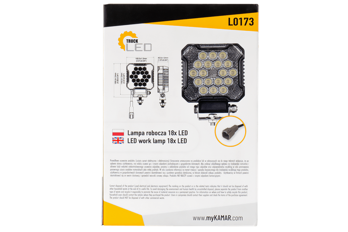 LED pracovní světlo TruckLED L0173 18xLED 2800lm DT konektor