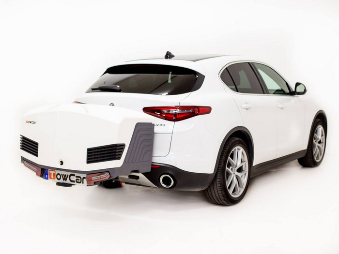 Towbox V3 Grey LED Edition - box na zavazadla montovaný na tažné zařízení