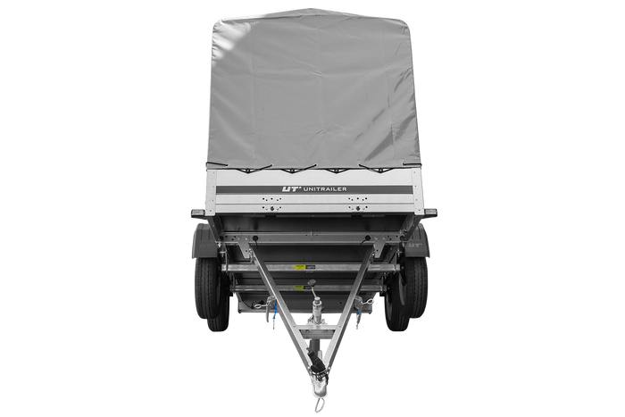Dvounápravový přívěs 264x125 UNITRAILER GARDEN 264/2 KIPP s rámem H-1100 a šedou plachtou