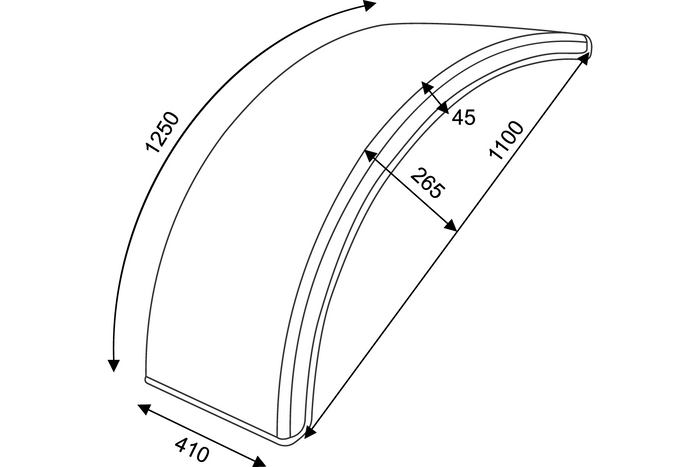 Blatník pro zemědělské stroje 20-28" podběh kola DOMAR T10130 1100/410mm