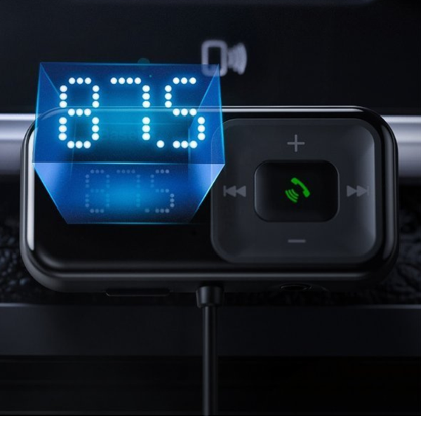 FM vysílač BASEUS T typu S-16 bluetooth 5.0 MP3 + autonabíječka 2x USB
