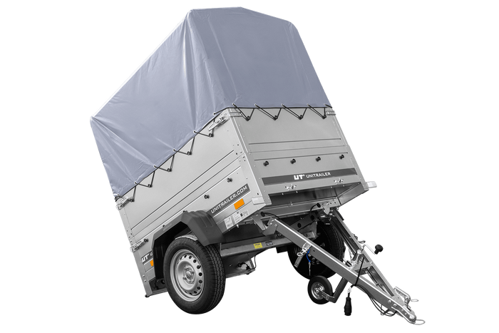 Přívěs Garden Trailer 150 KIPP s BIS bočnicemi, rámem H-800 a šedou plachtou